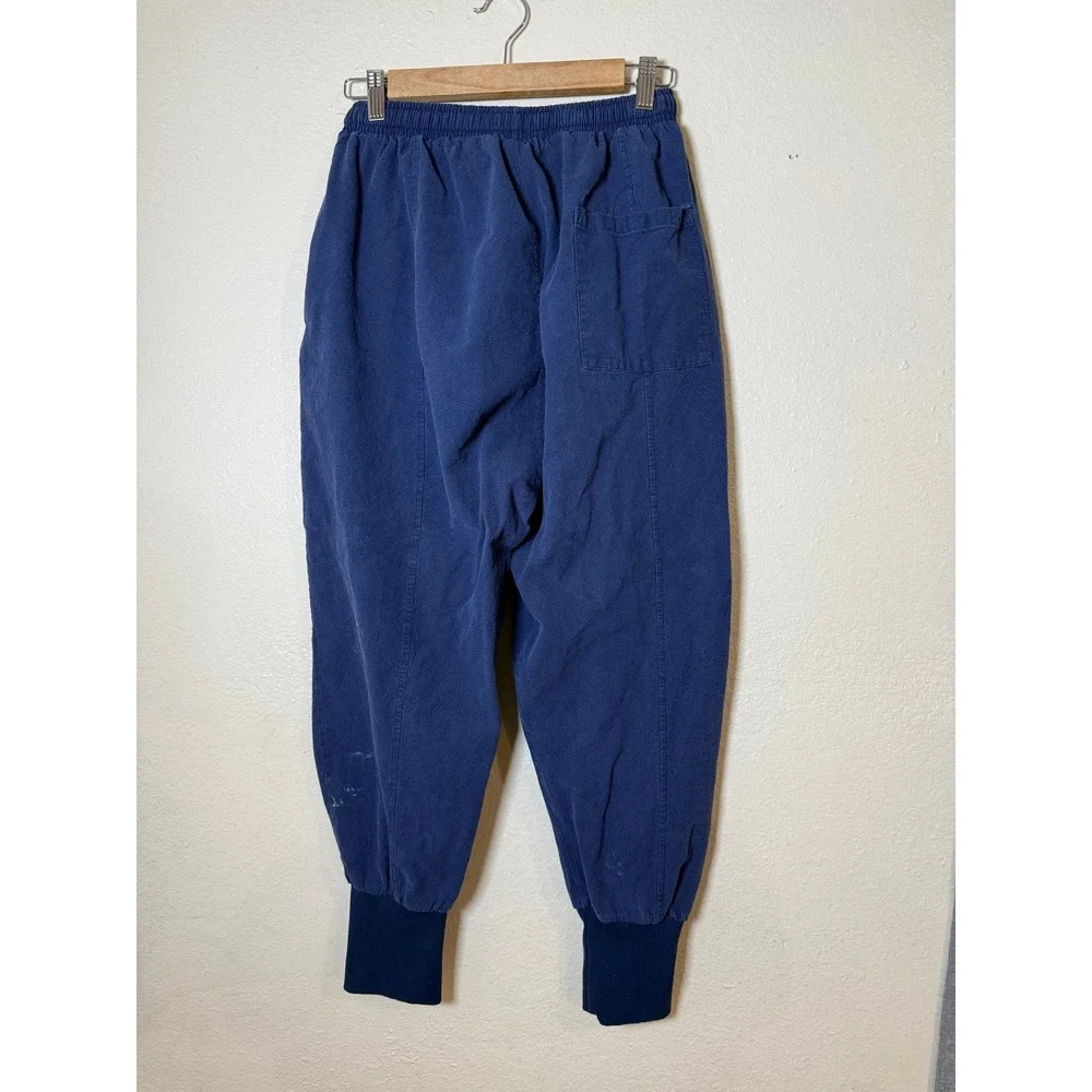 Kidōrim Men Joggers Med Navy Blue Drop Crotch Harem Pants Zen Boho Streetwear